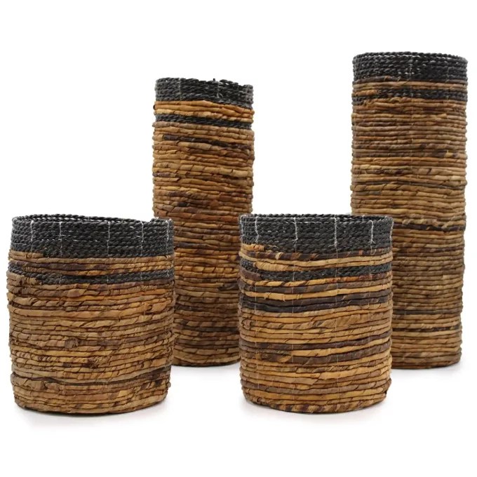 Tall Wicker Vase and Bin Set Tialilly