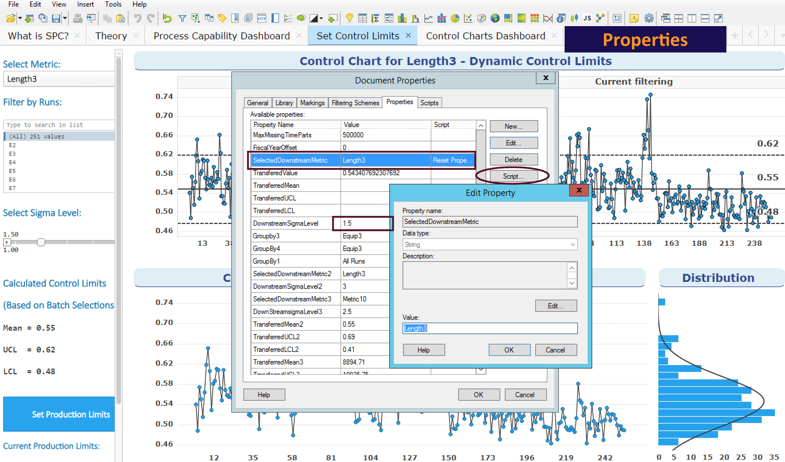 Shewhart Control Charts and Trend Charts with Limits Lines in TIBCO