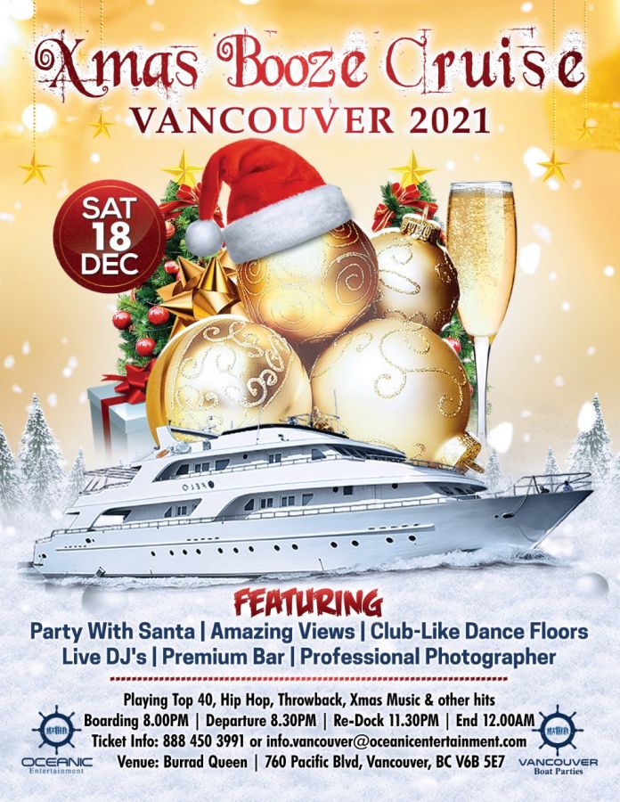 Christmas Booze Cruise Vancouver 2021 Party with Santa DJ Ignite