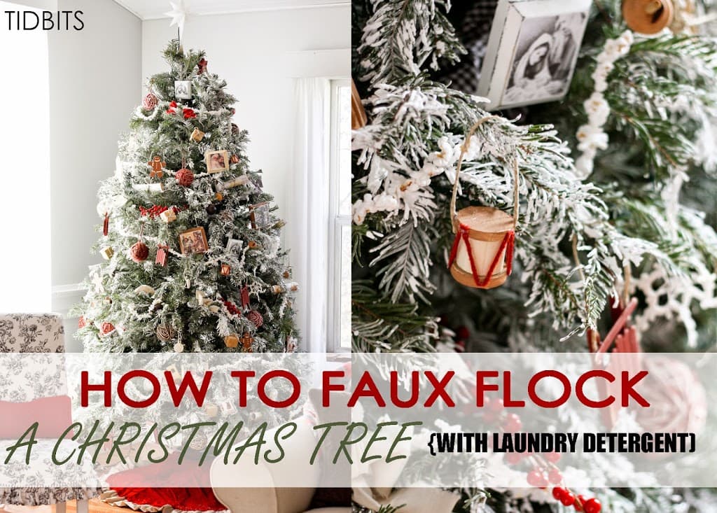 How to Faux Flock a Fresh Christmas Tree with Laundry Detergent