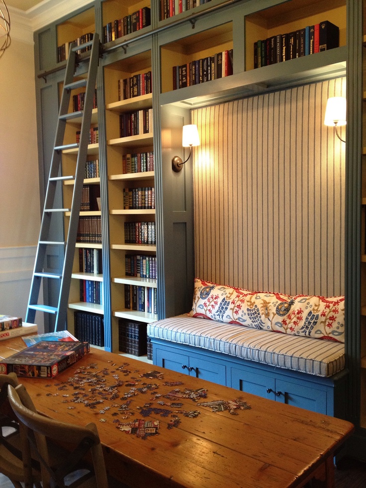 Library Bookcases with Ladders