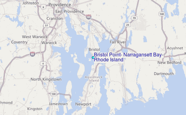 Bristol Point, Narragansett Bay, Rhode Island Tide Station Location Guide