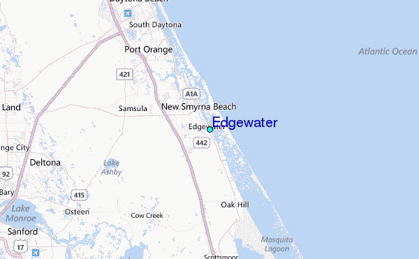 Map Of Edgewater Florida Edgewater Tide Station Location Guide