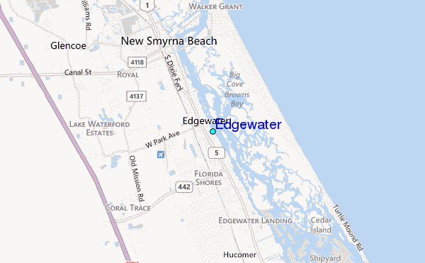 Map Of Edgewater Florida Edgewater Tide Station Location Guide