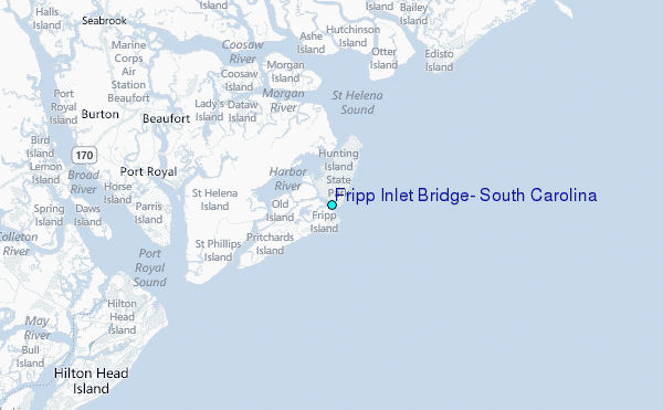 Map Of Fripp Island Sc Fripp Inlet Bridge, South Carolina Tide Station Location Guide