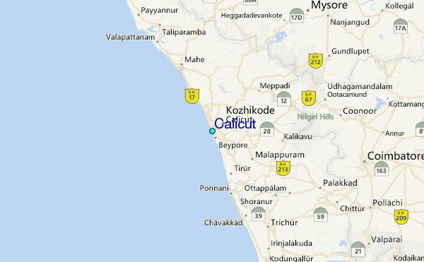 Calicut On World Map Calicut Tide Station Location Guide
