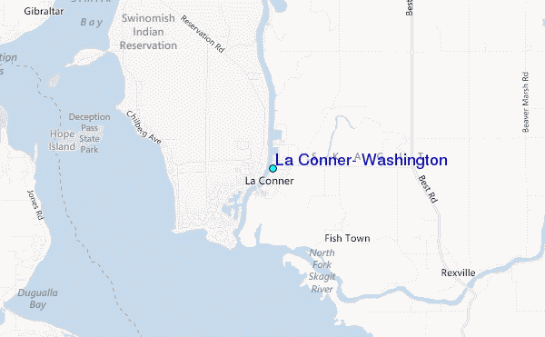 La Conner Washington Map La Conner, Washington Tide Station Location Guide