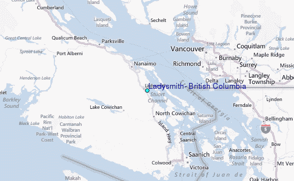Ladysmith, British Columbia Tide Station Location Guide