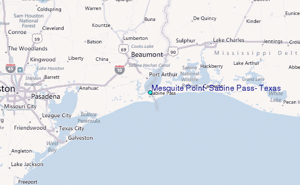 Mesquite Point, Sabine Pass, Texas Tide Station Location Guide