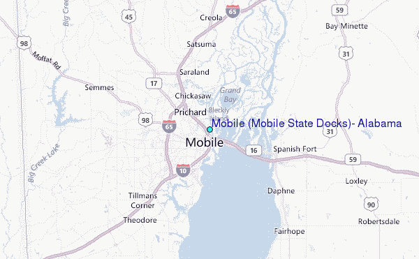 Mobile (Mobile State Docks), Alabama Tide Station Location Guide