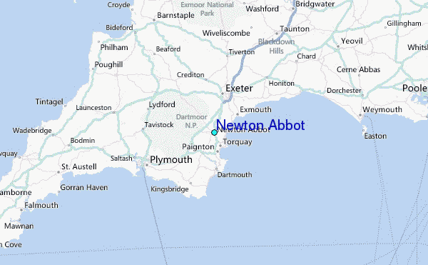 Map Of Newton Abbot And Surrounding Area Newton Abbot Tide Station Location Guide