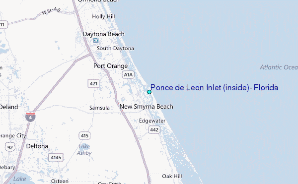 Ponce De Leon Florida Map Ponce De Leon Inlet Florida Map Time Zones Map