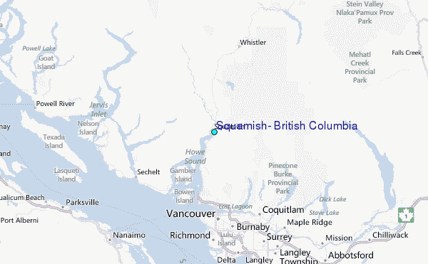 Squamish, British Columbia Tide Station Location Guide