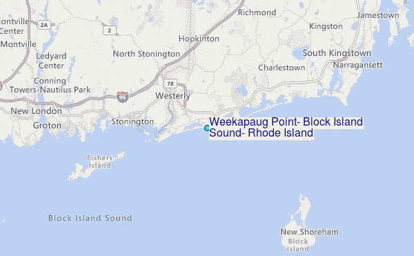 Weekapaug Point, Block Island Sound, Rhode Island Tide Station Location