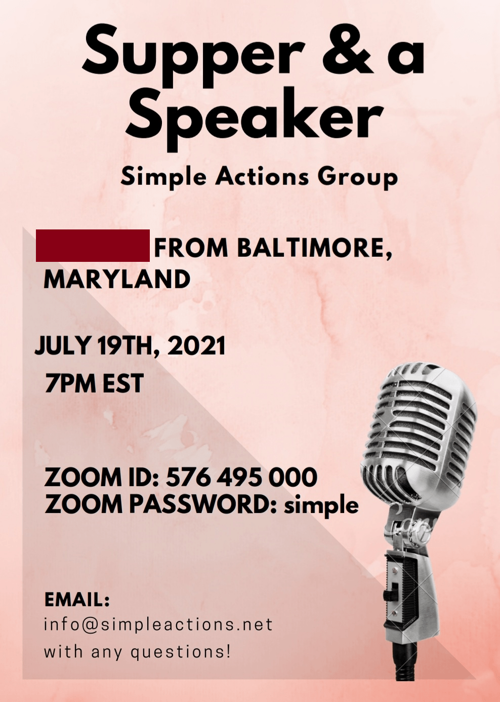 SPEAKER MEETING SIMPLE ACTIONS GROUP OF ALCOHOLICS ANONYMOUS