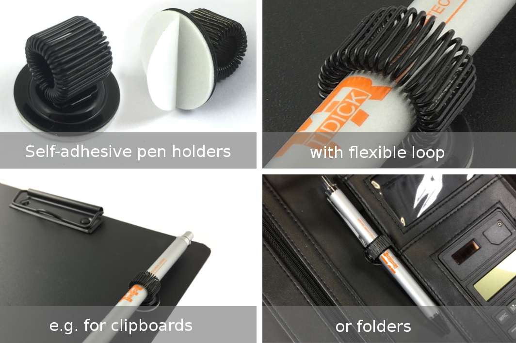 Tidick Selfadhesive pen holders now available in black