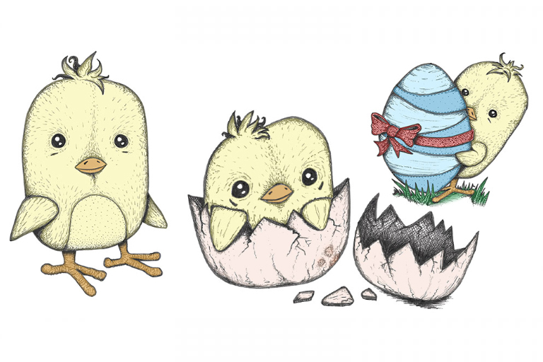 FREE Easter Chick Drawings Cute Easter Chicks to print and colour in