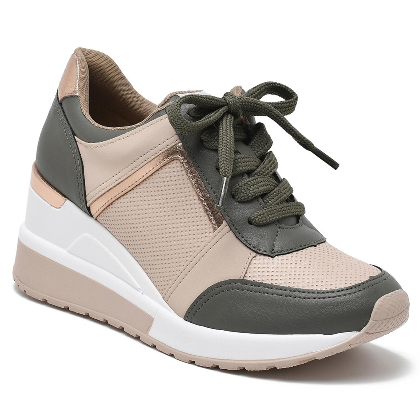 ZAPATILLAS DE PLATAFORMA 2011246 oliva/crema/crema/rouge/rouge