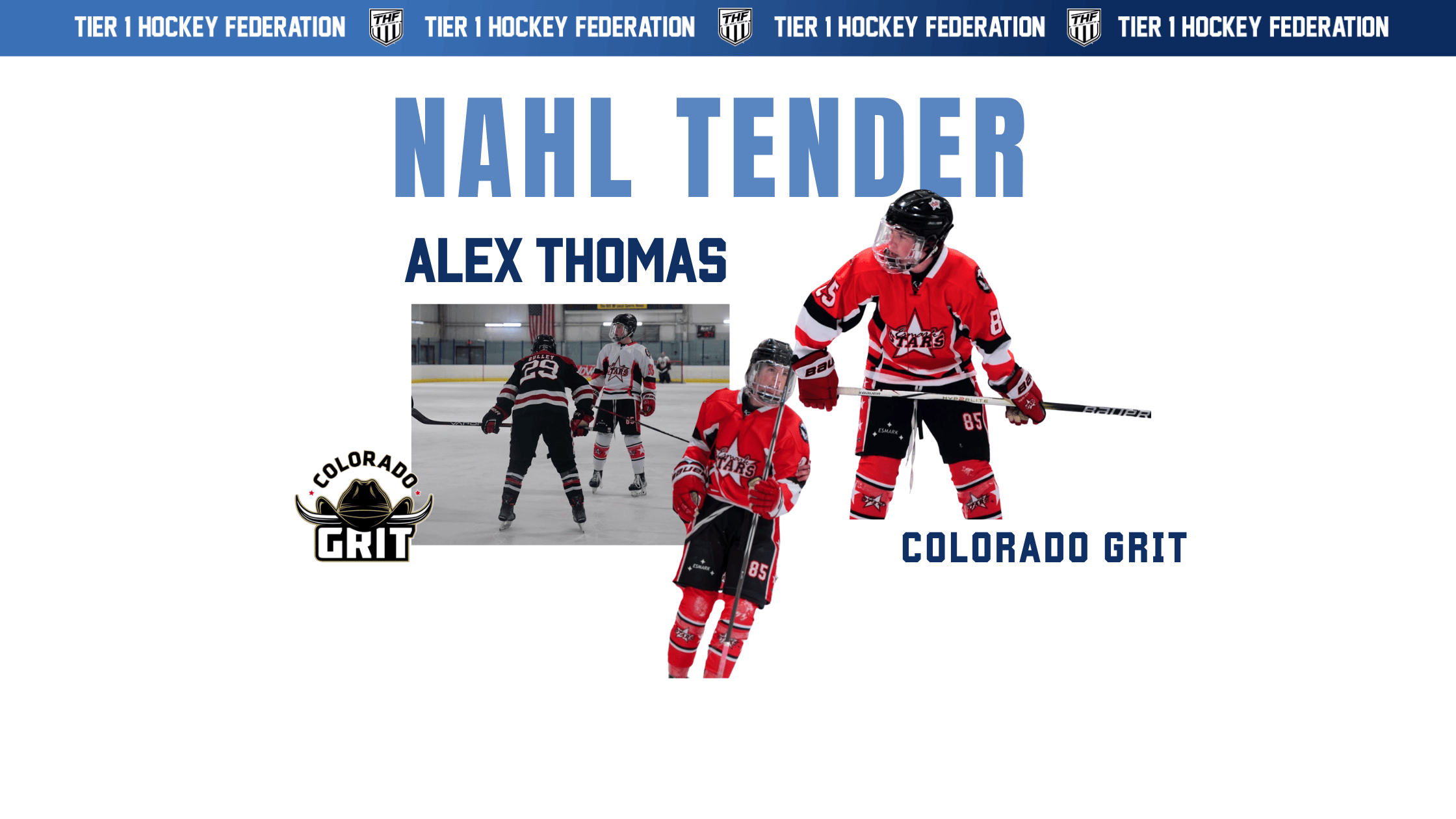 Esmark Stars Forward Alex Thomas Tendered by Colorado Grit (NAHL) Tier 1 Hockey