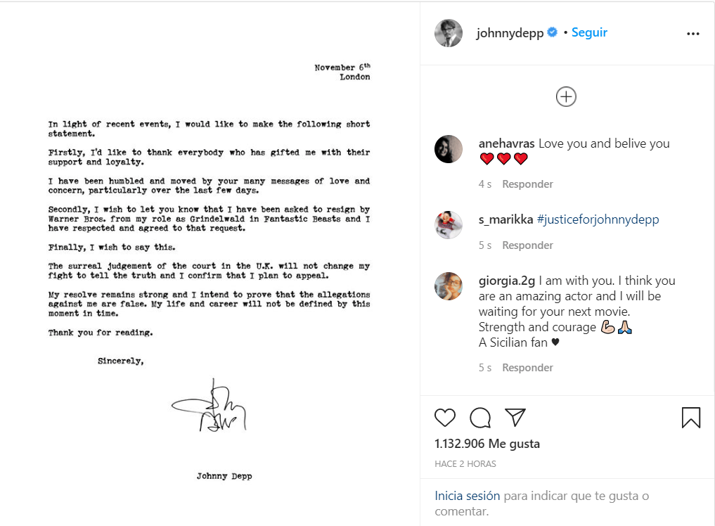 Despiden a Johnny Depp de Animales Fantásticos 3, ya no será