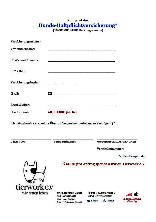 Hundehaftpflicht bei Rehder tierwork e.V.