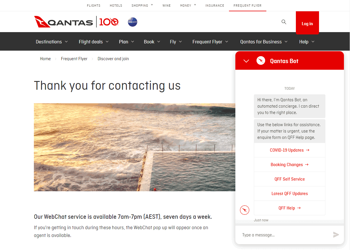 Qantas GET HELP FAST™ Customer Service / COVID19