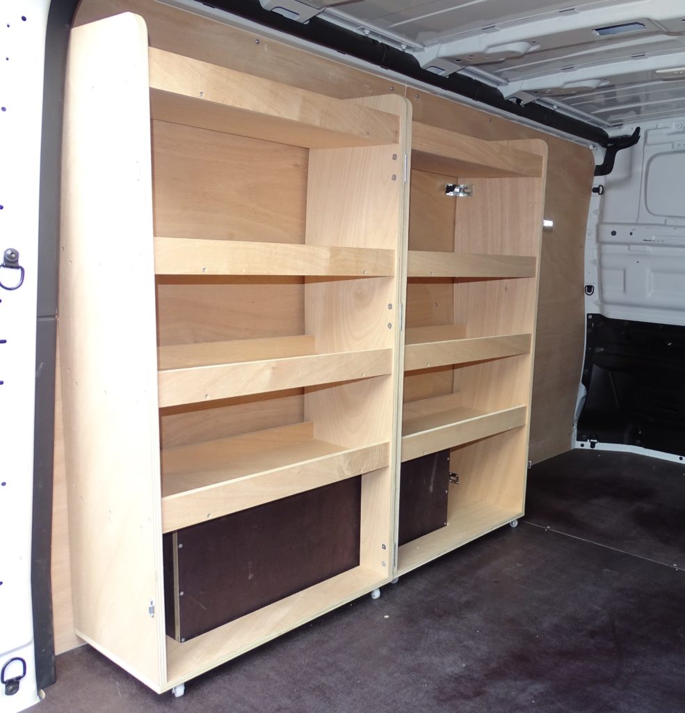 Meuble étagère et rayonnage gauche en bois pour véhicule Meuble étagère et rayonnage gauche en bois pour véhicule