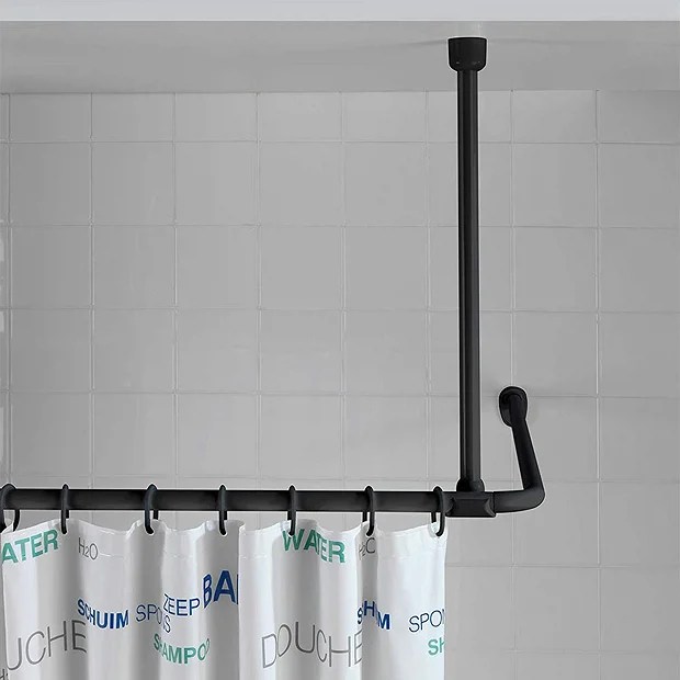 Victorian Plumbing Black Shower Curtain Rail Support Arm, Buy Cheap