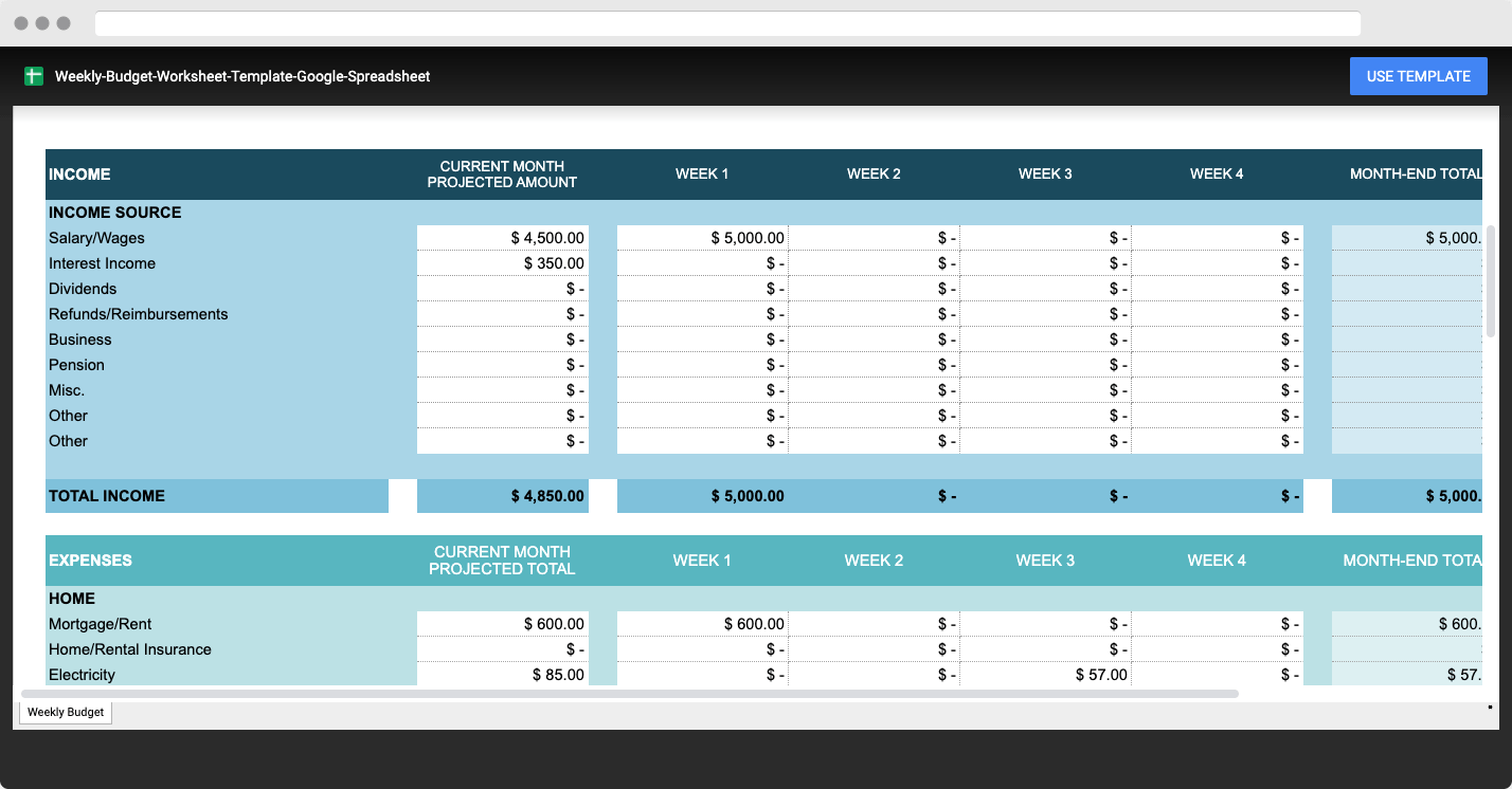 Money Management Spreadsheet