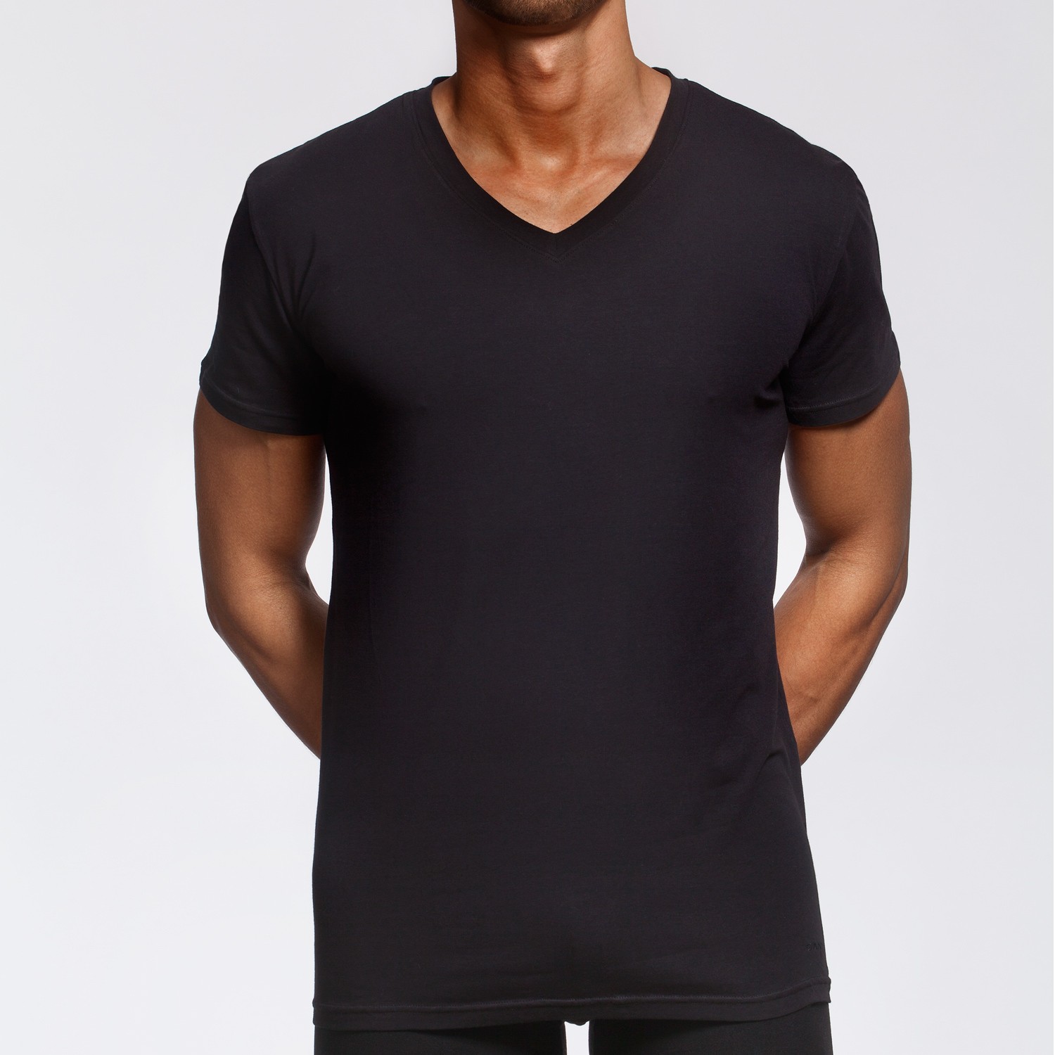 Gant Premium Basic CS TShirt Vneck Black Tshirts Clothing