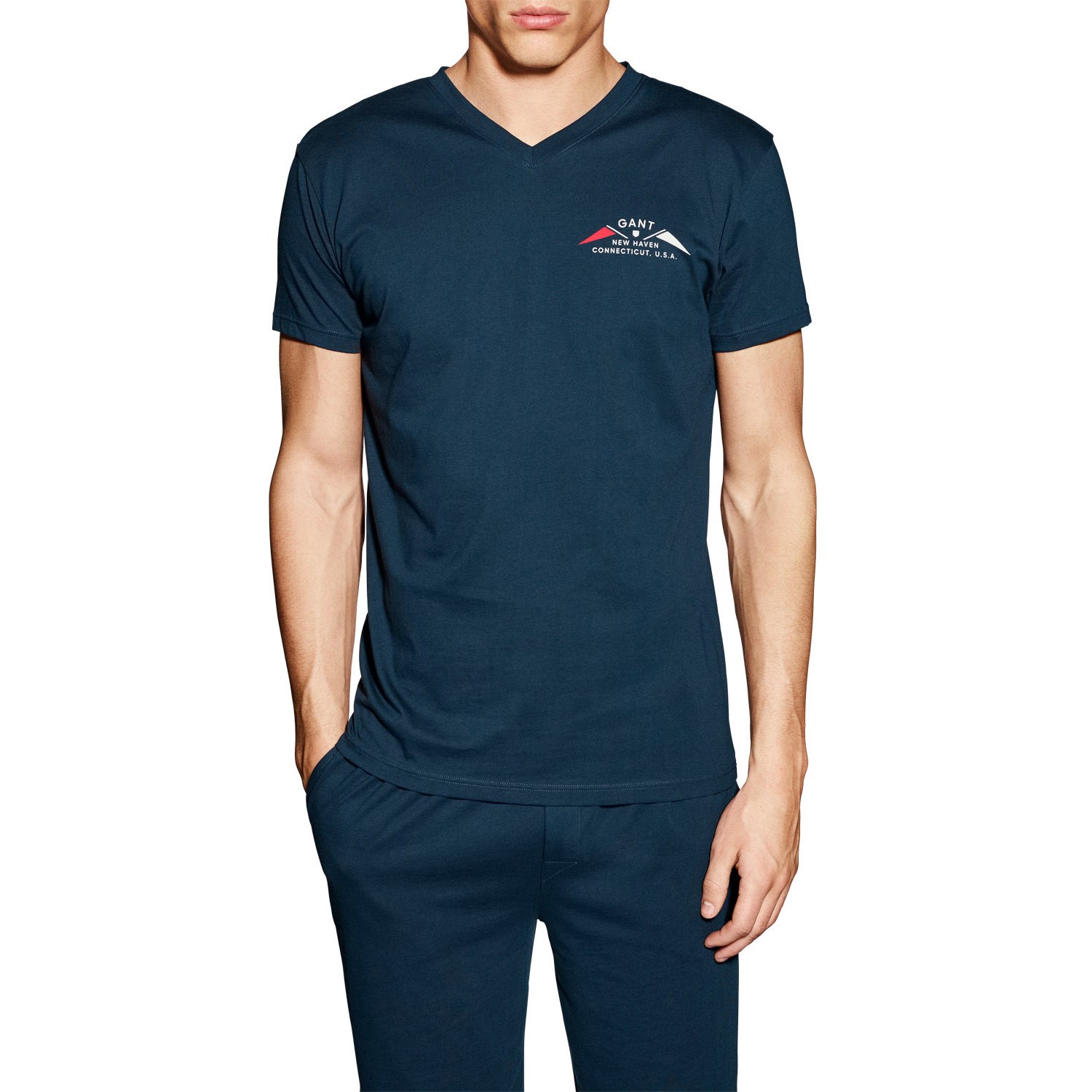 Gant Vneck Tshirt Small Print Truien Nachtkleding Ondergoed