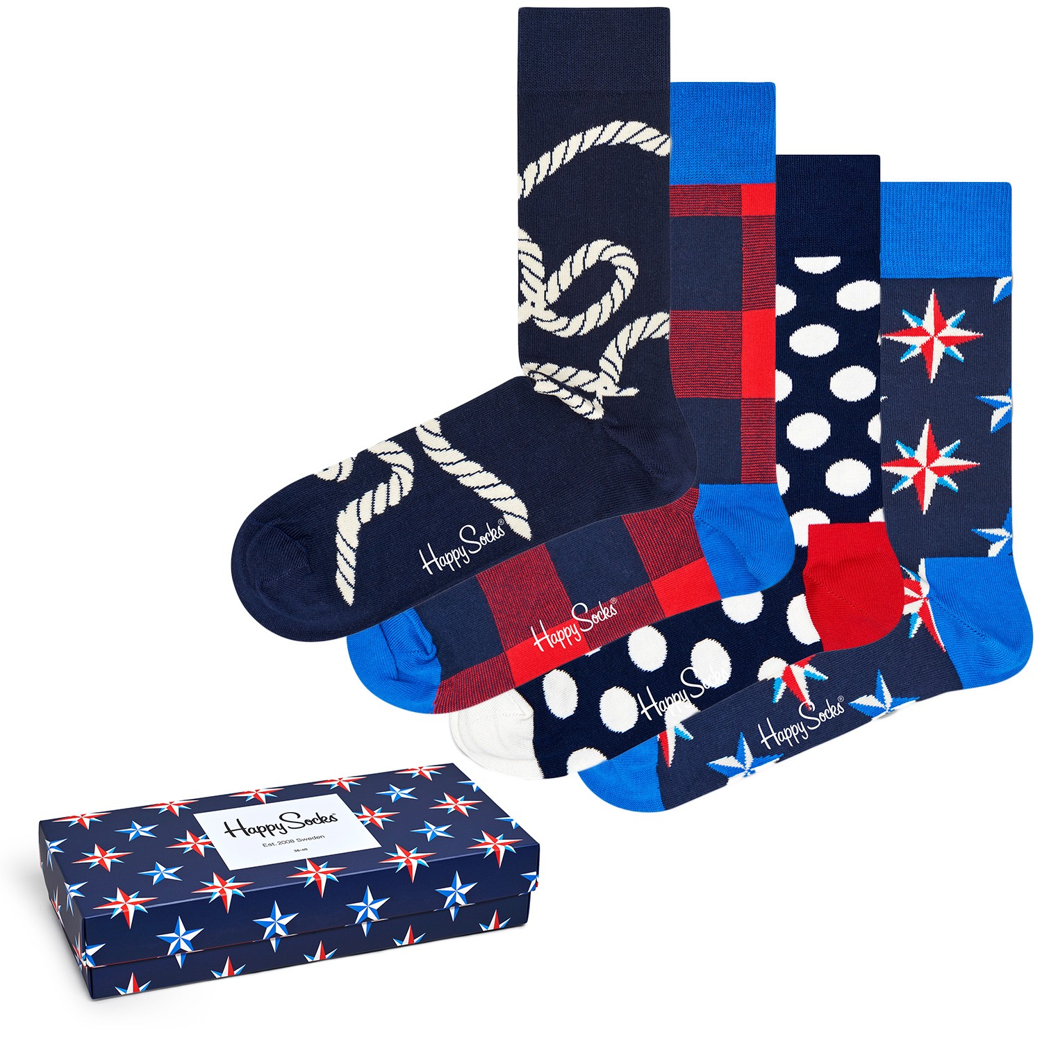4stuks verpakking Happy Socks Nautical Gift Box Cadeauboxen Overig