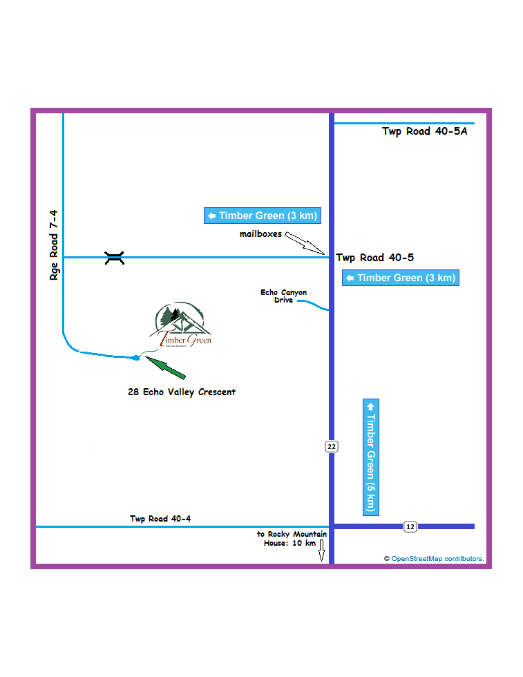 Timber Green Bed and Breakfast Our Location