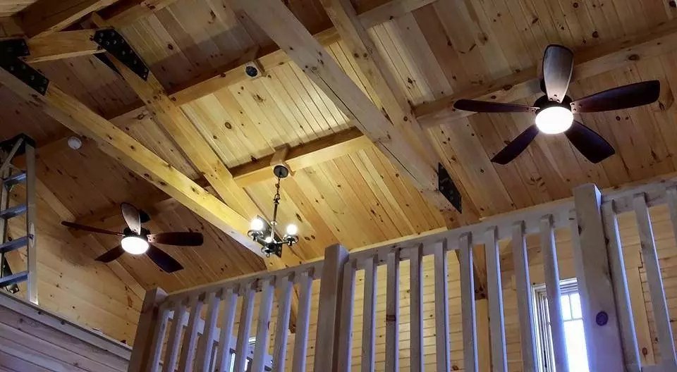 Log Home Under Construction Interior Finishes