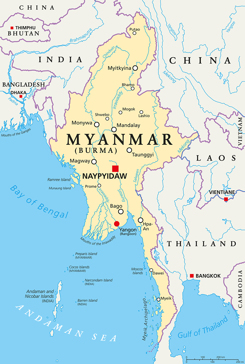 Map Of Myanmar In Asia Travel Myanmar Asia Tim Best Direct The Best In Specialist Travel