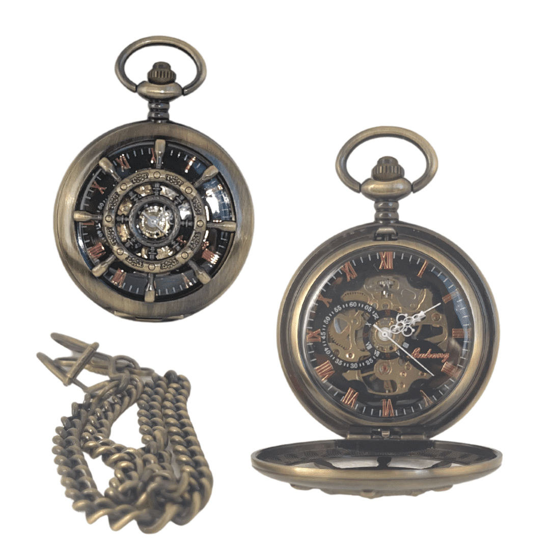 PM818 Bronze Pocket watch Twin opening MECHANICAL Timecentre