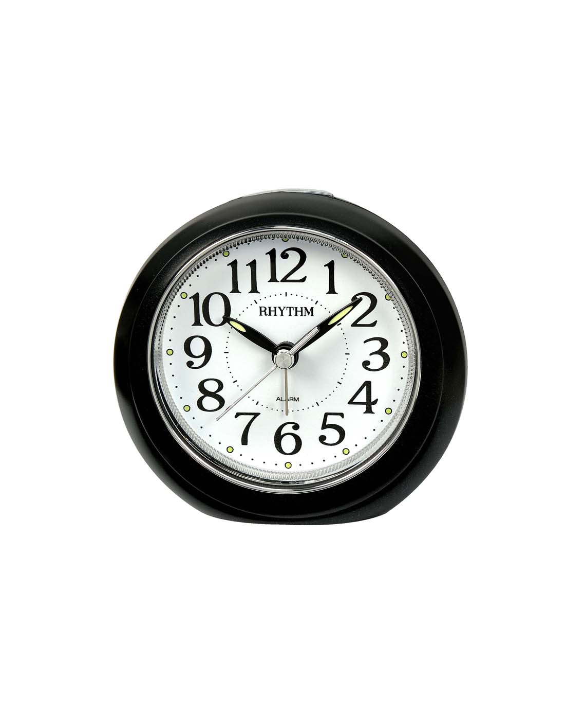 RHYTHM BEDSIDE CLOCK METALLIC BLACK CRE882NR02 Timecentre