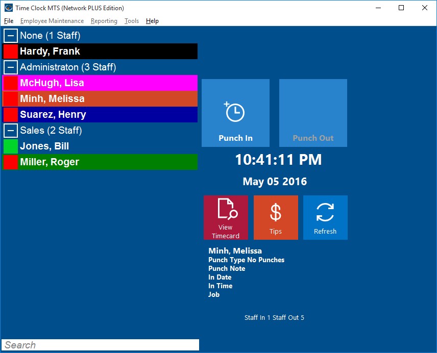 Client Specific Screen Labels in Time Clock MTS