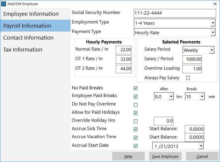 Managing Employees Screenshots