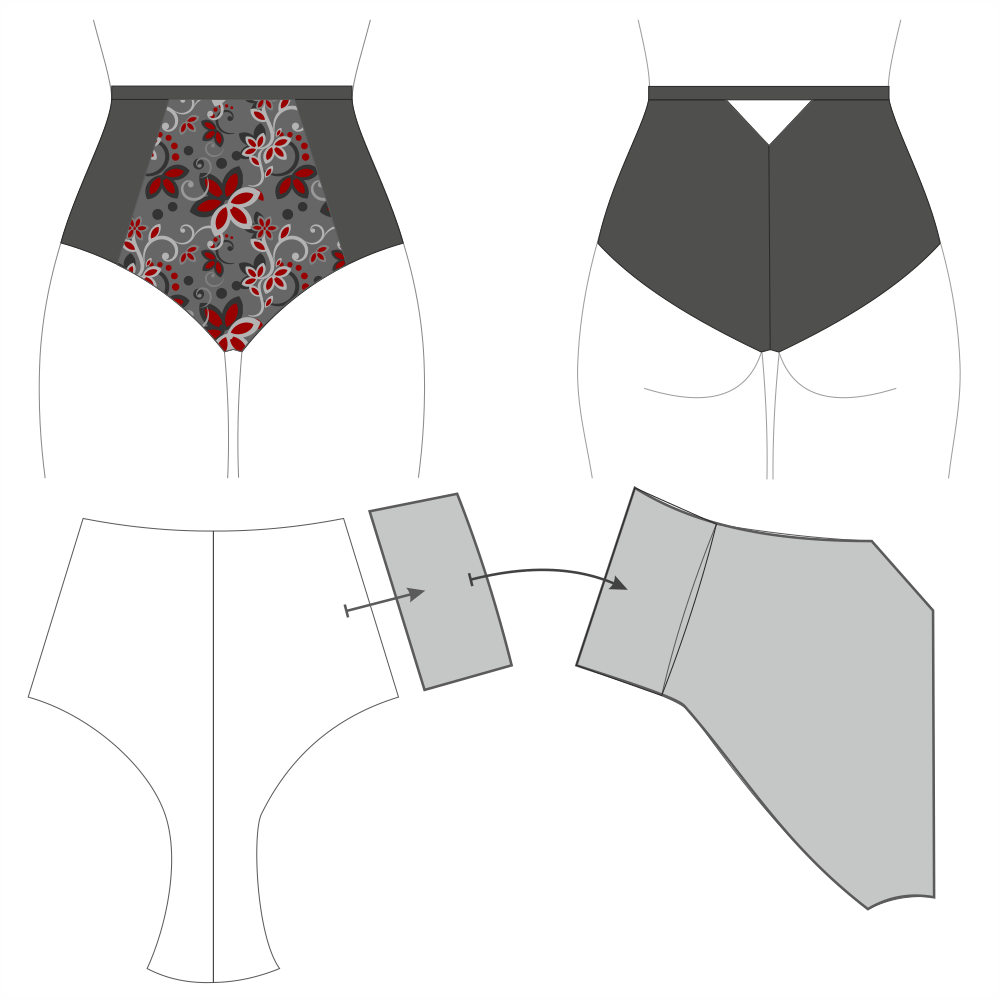 Pattern Manipulation 6 Highwaisted Panty Timelace Studio