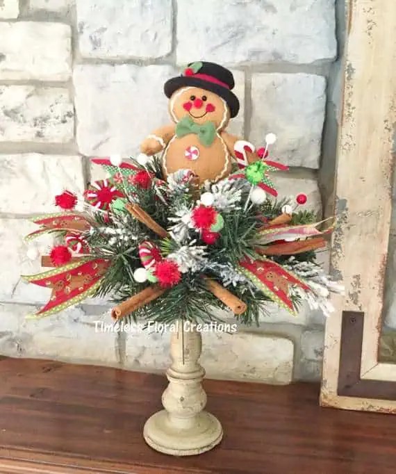 Gingerbread Candlestick Topper Timeless Floral Boutique