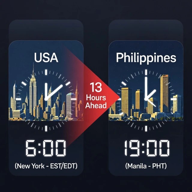 US and Philippines Time Difference (New York vs Manila)