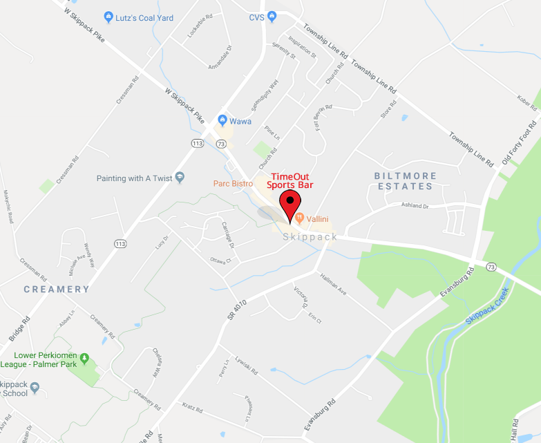 Contact Timeout Sports Bar & Restaurant in Skippack PA