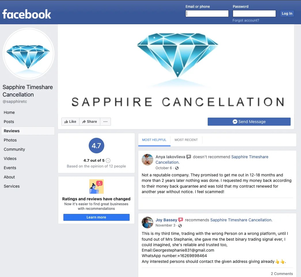 Sapphire Timeshare Cancellation Reviews Cost, Ratings FEB 2024