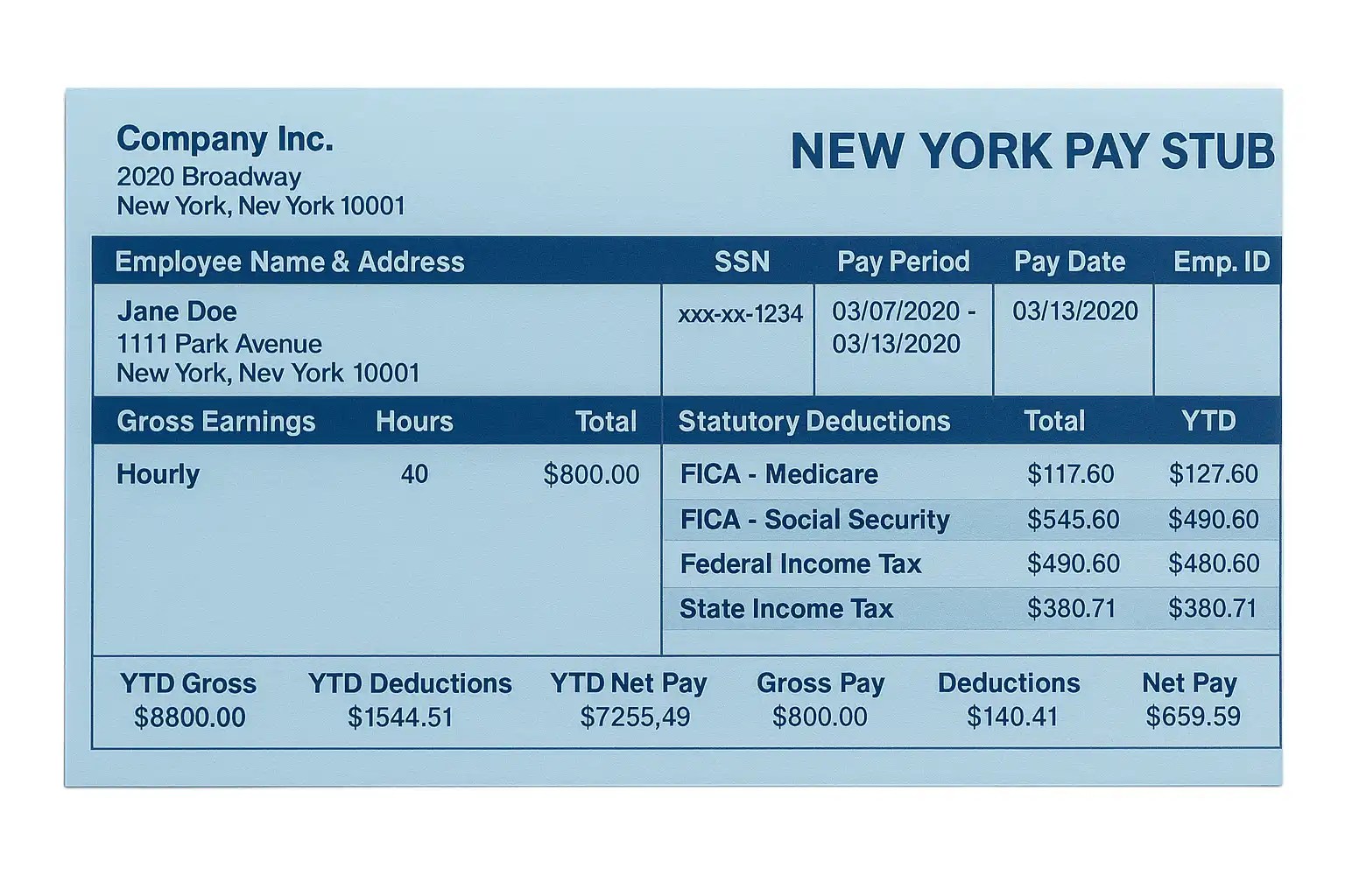 New York Pay Stub Regulations TimeTrex