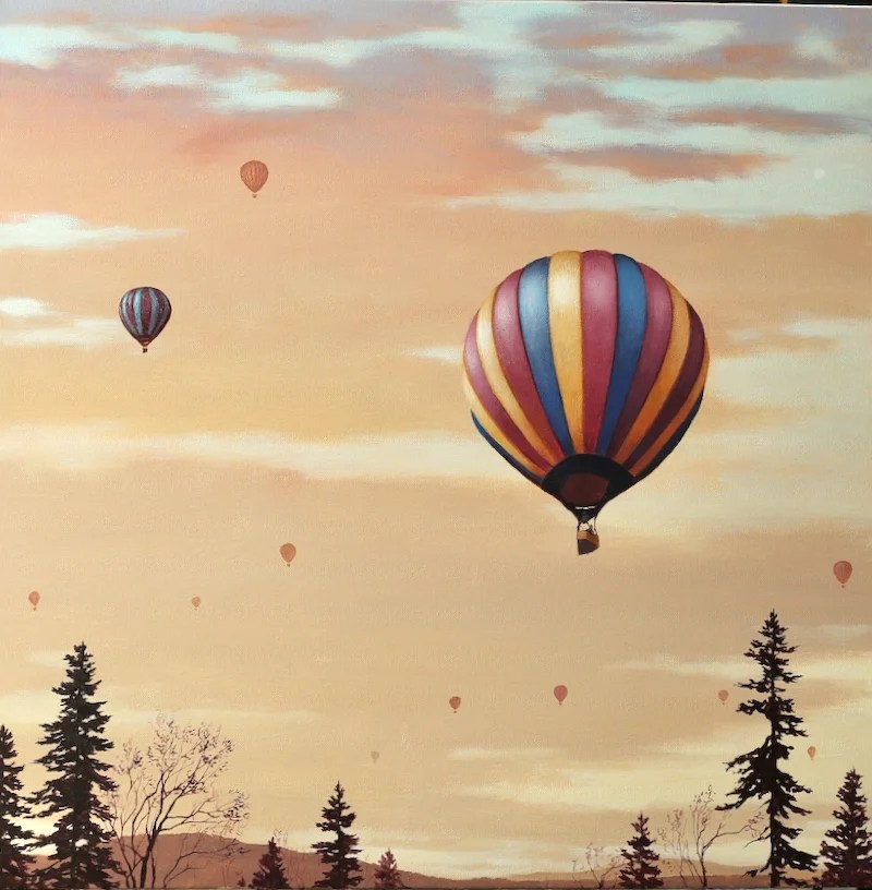 hot air balloon festivals near me 2023 We Float at Dusk An ONLINE Acrylic Painting Lesson Tim Gagnon Studio
