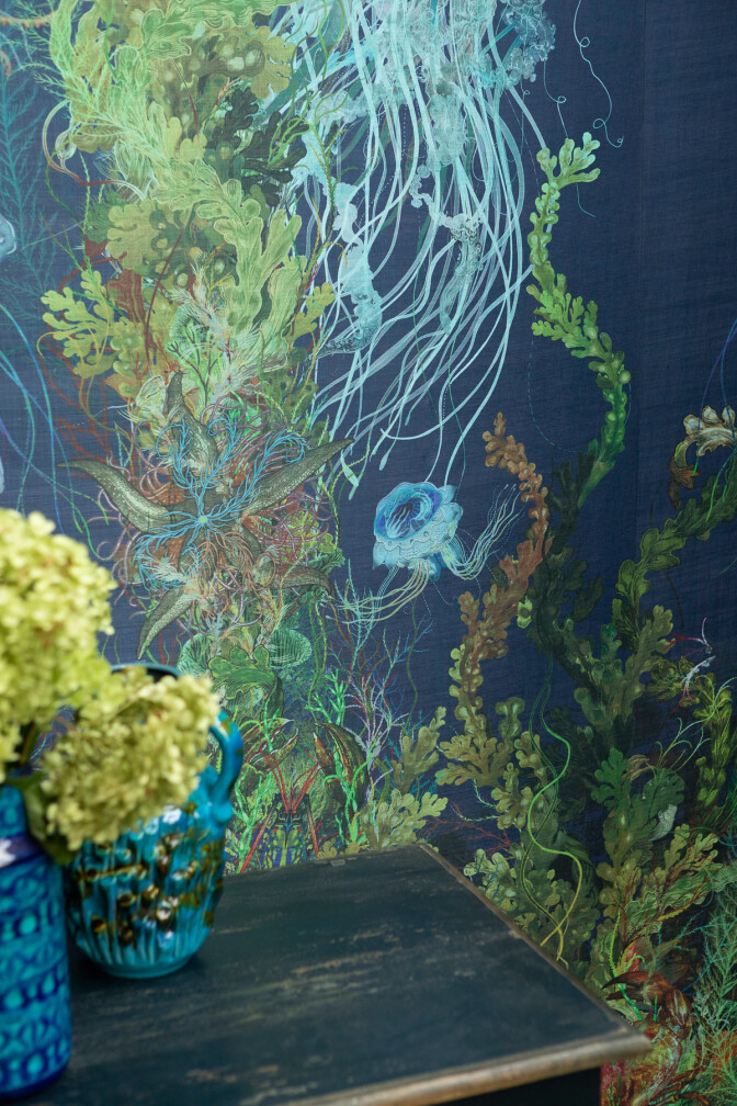 Timorous Beasties Jellyfish Foil Wallpaper Panel Timorous Beasties