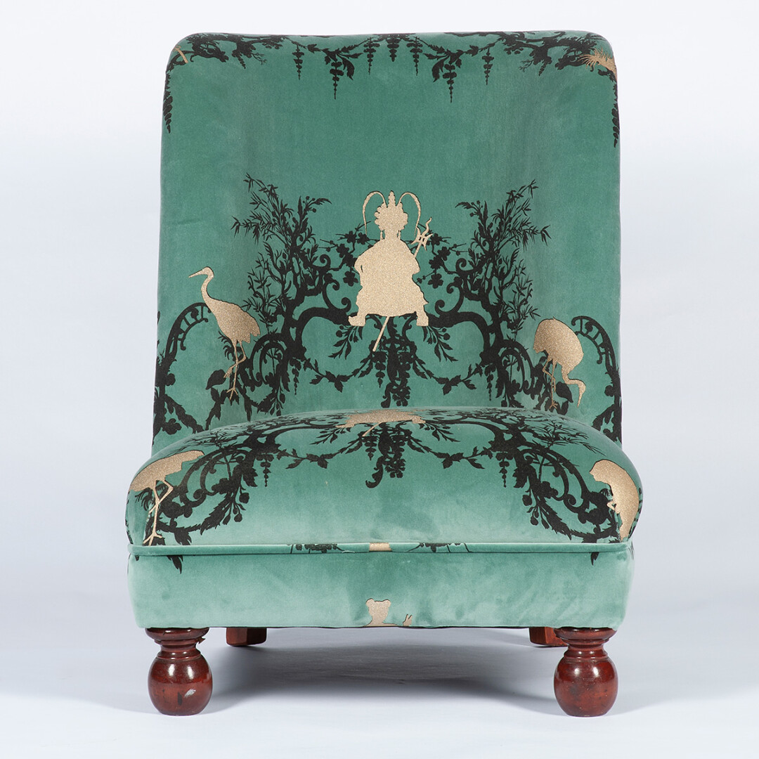 Timorous Beasties Shuiping Sea Blue Velvet Chair Timorous Beasties