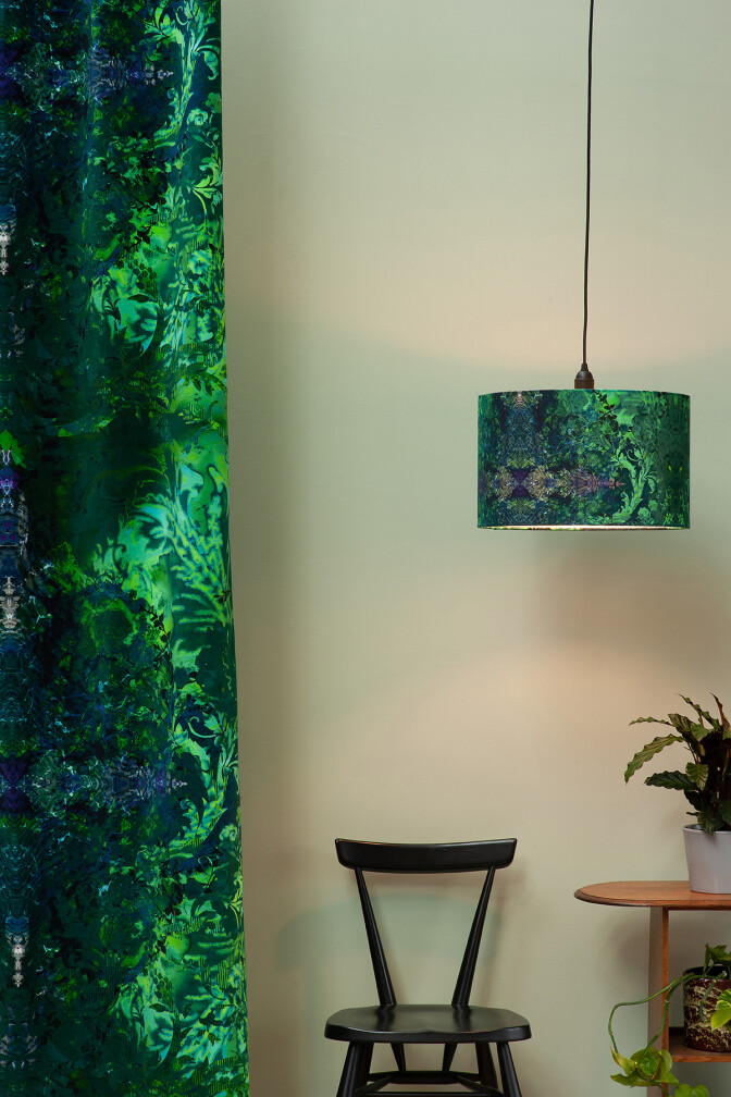 Tourmaline Damask Velvet fabric Timorous Beasties