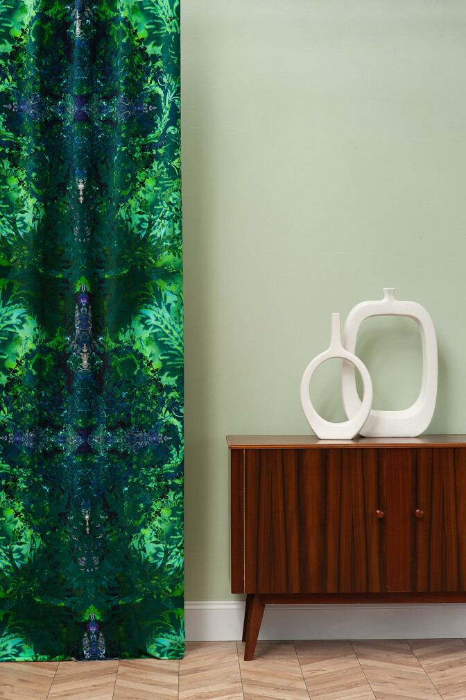 Tourmaline Damask Velvet fabric Timorous Beasties